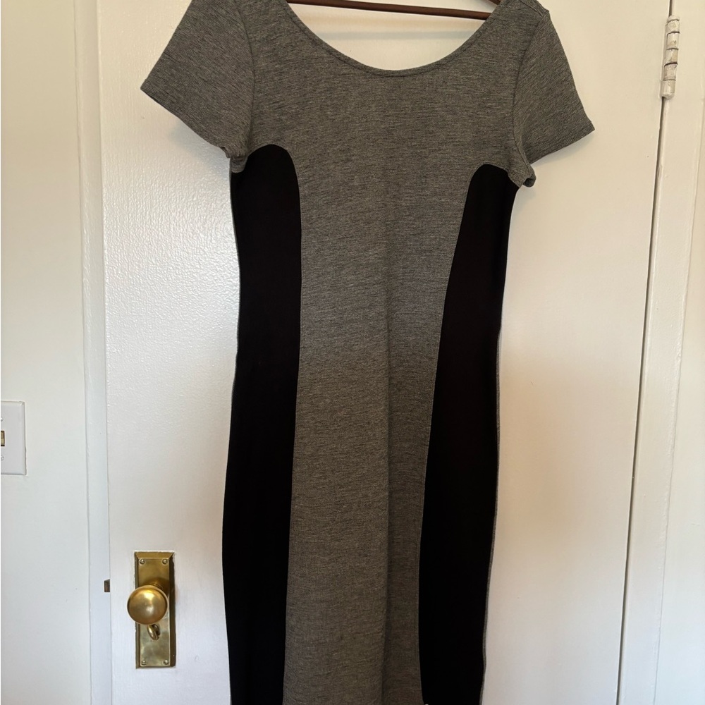Velvet by Graham & Spencer Gray and Black Sheath Dress